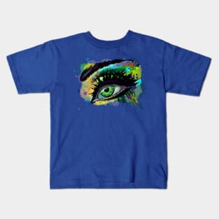 female eye splash watercolor Kids T-Shirt